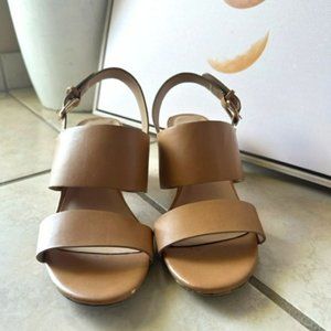 Tan block heels
